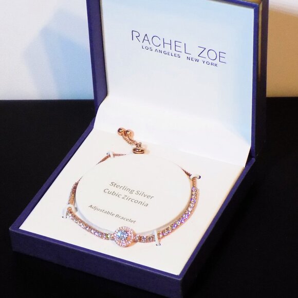 New Rachel Zoe LA NY Gold Over Sterling Silver & Cubic Zirconia CZ Bracelet - Picture 1 of 5